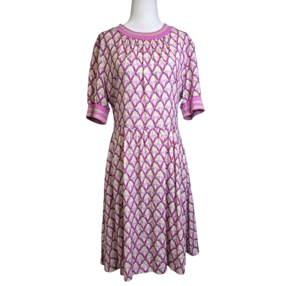 RIANI printed keyhole back midi dress